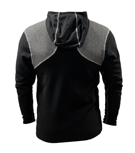 FR Hoodies for Men Flame-Resistant (FR) Mid-Weight Hooded Stretch 1/4 Zip Pullover Mens Sweatshirt Black and Grey Hoodies3