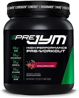 Pre JYM Pre Workout Powder - BCAAs, Creatine HCI, Citrulline Malate, Beta-Alanine, Betaine, and More | JYM Supplement Science | Black Cherry Flavor, 30 Servings