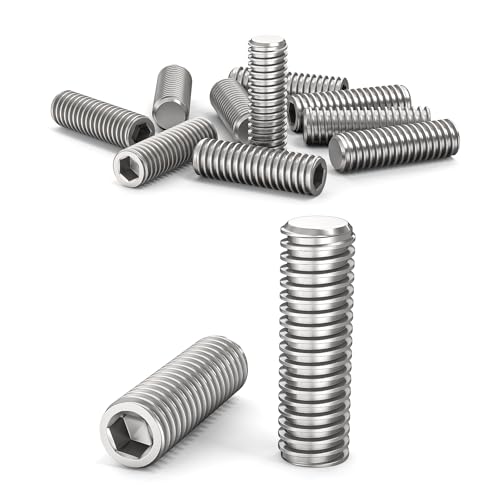 ORTAVA Tornillos prisioneros, tornillos prisioneros M5 x 16 mm, DIN 913/ISO 4026 con hexágono interior (ISK) y cabeza cónica, tornillo prisionero acero inoxidable (plata)