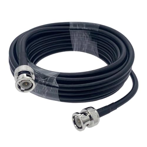 Image of HOMOBABE Rg58 with Abs Jacket Bnc Male to Male 10m Low Loss Coaxial Cable 50 Ohm Black Copper Core 95% Braid Coverage Reliable Connection for Tv Aerial and Radio Antenna