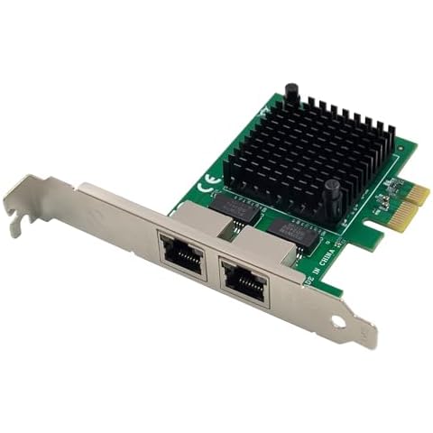 Dual PCIe 3.1 2.5GBase-T Network Adapter with Intel I225-V 2500/1000/100Mbps PCI Express Gigabit Ethernet NIC Card RJ45 LAN Controller for Windows 10/11 with Low Profile Bracket Cover