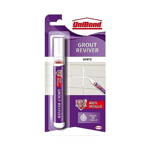 White Grout Reviver Pen Easy To Use Tile Grout Pen Whitener For Bathroom Joints Restoring Discoloured & Faded Joints 7ml