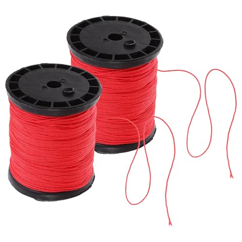 Unomor cuerda de nylon para construcción y albañilería, cuerda trenzada rojo, resistente, 2 rollos 0.195kg para uso en sitios de construcción y jardinería miniatura 1