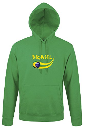 Chubasquero verde de Brasil con capucha adulto impermeable exterior