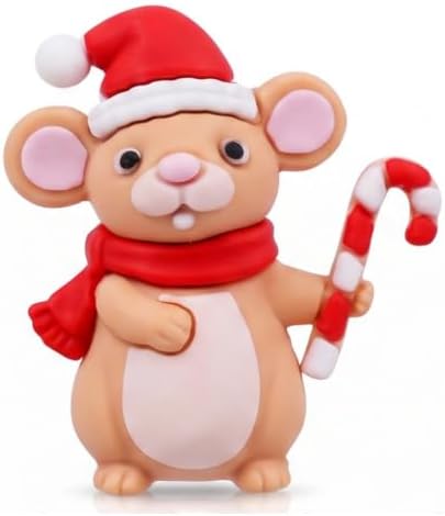 Amyhill 50 Pcs Christmas Small Mouses Figurine Mini Rubber Figurine Gift image 4