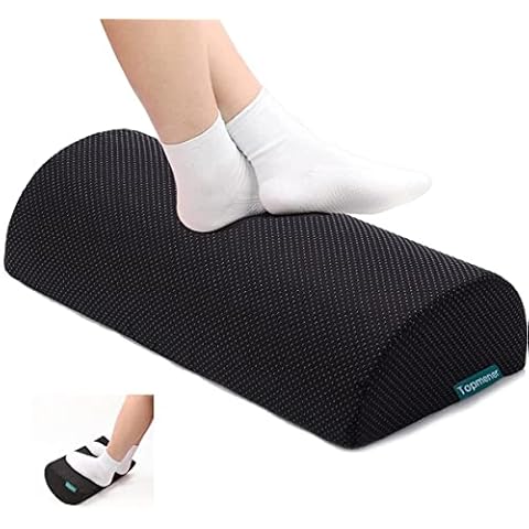 Topmener Ergonomic Foot Rest Cushion Foot Stool Under Desk with Massage Dots, Footrest Office with Washable Cover & Portable Handle, for Home Working& Office & Travel, Relieve Leg, Knee and Back Cover