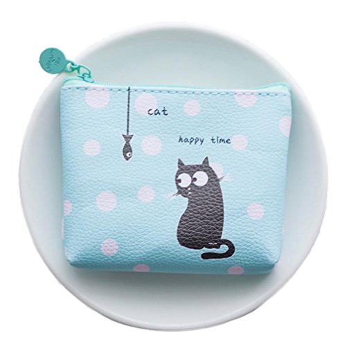 Preisvergleich Produktbild Kanggest Mini Geldbeutel Geldbörse Täschchen Münzbörsen Katzen muster Münze beutel Geschenk für Damen Mädchen