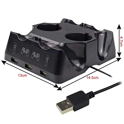 Hdiwousp Ps4 Controller Charger Station,4 In 1 Ps Motion Move Charging Station, Fast Charging Dock Station Wireless Multi Controller Compatible With Ps4 Vr Playstation 4 Slim Pro,With Led Indicator #TOP4