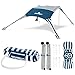 Produktbild MOMEVO - Sunsail Young Family Strandzelt - Sonnensegel Strand mit zertifiziertem UV Schutz UPF50+ (Bis 4 Personen, Sailor)