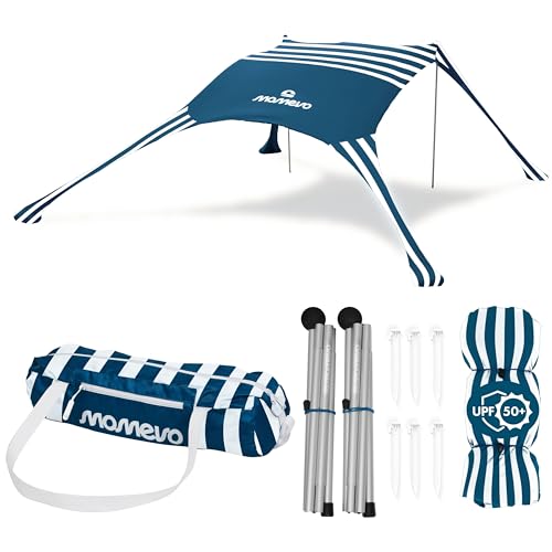 MOMEVO - Sunsail Young Family Strandzelt - Sonnensegel Strand mit zertifiziertem UV Schutz UPF50+ (Bis 4 Personen, Sailor)