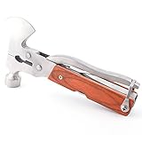 13 in 1 Ergonomic Design Metal Construction Wood Inlay Handle Multifunctional Hammer Axe Tool