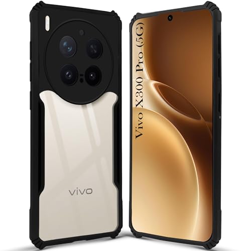 Image of Jkobi Hybrid Back Cover Case for Vivo X300 Pro (Shockproof with Polycarbonate Clear Panel | Professional Black)