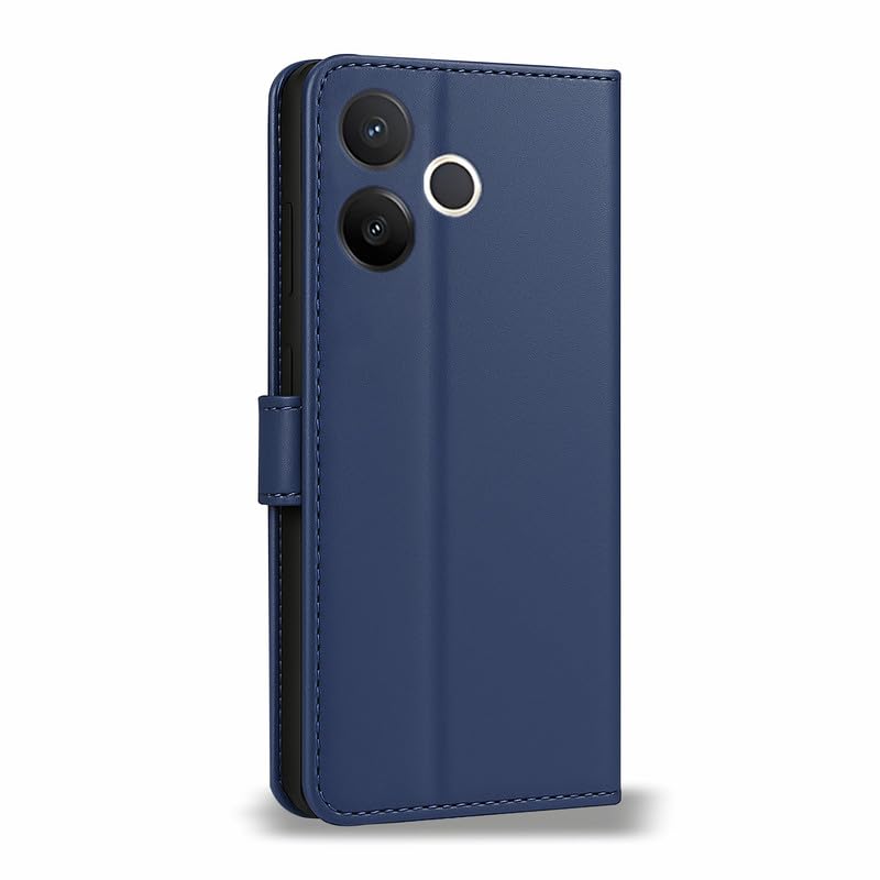 Image of AIBEX Compatible for Compatible for Vivo Y39 5G Flip Cover Leather Finish with Magnatic Closure | Inside TPU with Card Pockets | Wallet Stand | Complete Protection Flip Case -Blue
