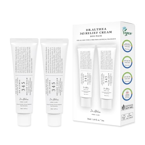 Image of Dr.Althea 345 Relief Cream | Moisturizer for Soothing Recovery and Blemish Care with PDRN & Niacinamide | Korean Vegan Skin Care for All Skin Types, 1.69 Fl Oz (Ver.2 - Pack of 2)