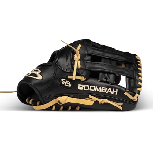 Boombah Softball Fielding Glove-B4 H-Web Black/Blonde Tan - Size RHT-12.5
