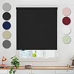 Whitehouse Aurora Thermal Blackout Black 120cms Wide Straight Edged Roller Blind