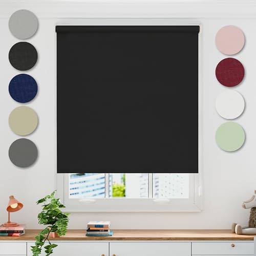 Emma Barclay Blackout Roller Blind in Black - Width 60 x Drop 165cm