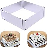 Voarge Backrahmen rechteckig verstellbar Tortenform Kuchenform, Tortenform Kuchenform Backrahmen Eckig Verstellbar, ohne Boden Edelstahl spülmaschinenfest, 100% rostfrei