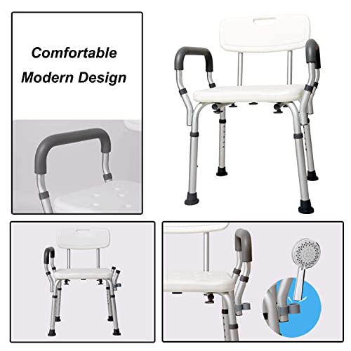 Tabouret de douche avec poignées et assise découpée sans outil