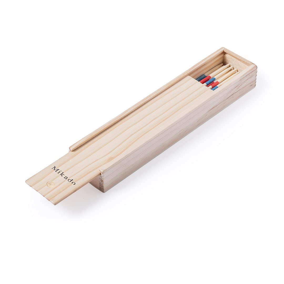 Juego De Mikado (Shanghai) De Madera | 31 Piezas De 18 Cm | Estuche Portátil | Para Niños Y Adultos