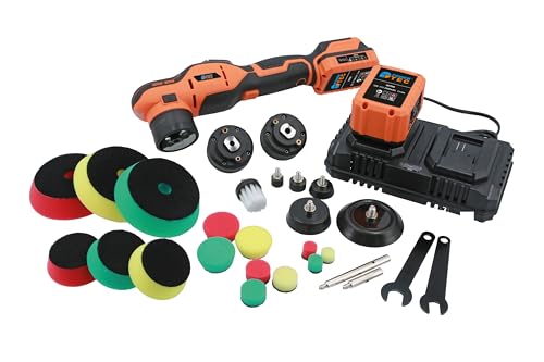 Polisseuse sans fil PowerTec 92750 kit multi-têtes 12V pour lustrage auto