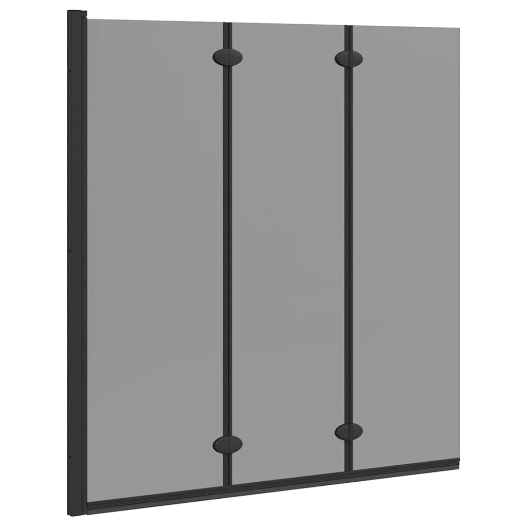 Box doccia per vasca da bagno, colore nero, 130 x 138 cm, pieghevole, in vetro temperato da 6 mm, per bagno