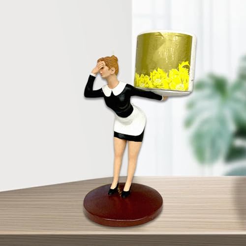 Portarrollos de resina decorativo y moderno con figura de mucama 8