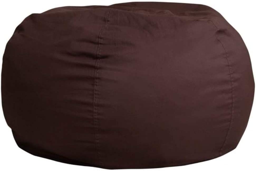 Comfy Oversized Bean Bag Chair,Child-Proof Zipper Closure Super Light Lounger Refillable | Adult Kids Toddler Big All Ages Pre-Filled Soft Foam Beads | Durable Cozy Relaxer, Dark Brown Color