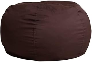 Comfy Oversized Bean Bag Chair,Child-Proof Zipper Closure Super Light Lounger Refillable | Adult Kids Toddler Big All Ages Pre-Filled Soft Foam Beads | Durable Cozy Relaxer, Dark Brown Color