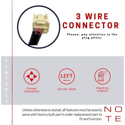 Spieg Ho1320283 Driver Side Mirror Replacement For Honda Civic Lx Se Sport 2016-2020 Power Non Heated Manual Fold Paintable White 3Pin (Lh) #TOP6