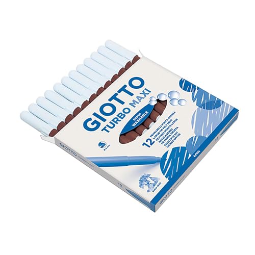 Pennarelli Turbo Maxi Giotto marron lavable avec encre base eau lot de 12