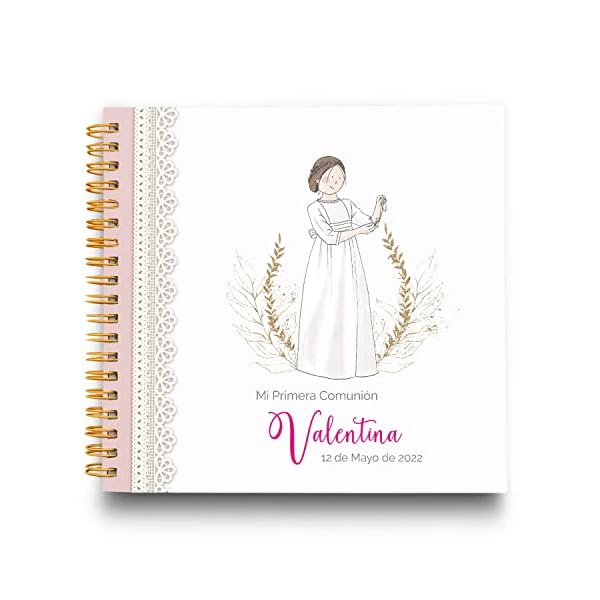 Libro de Firmas Comunión Niña Personalizado - Libro de Firmas Tamaño 25 x 21 cm. Personalización del Álbum en Portada…