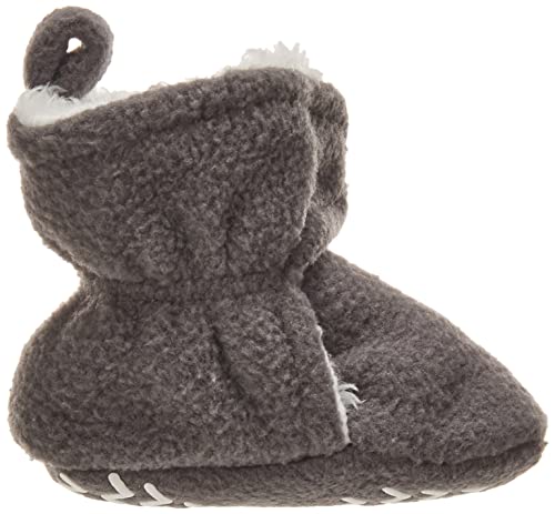 Luvable Friends Unisex Baby Fleece Lined Booties, Heather Charcoal And Heather Gray Winter Accessory Set, Heather Charcoal Heather Gray, 0-6 Months Infant Us #TOP1
