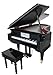 Broadway Gifts Black Baby Grand Piano Music Box with Bench and Black Case