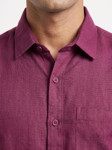 Image of Men's Regular Fit 100% Cotton Solid Casual Shirt