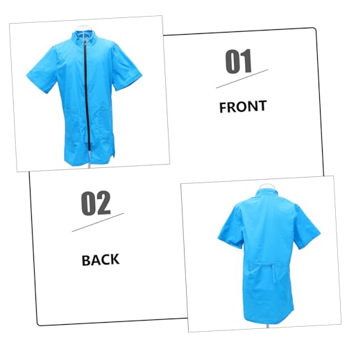 Salopette d'esthéticienne pour animaux tablier imperméable nylon bleu