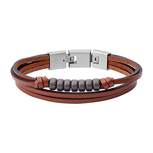 Fossil Herren-Strangarmbänder Edelstahl Hämatit JF03128040