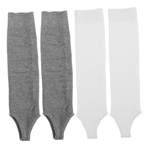 Calcetines de ballet gris para uso diario y fiestas con calentadores de piernas tejidos mujer