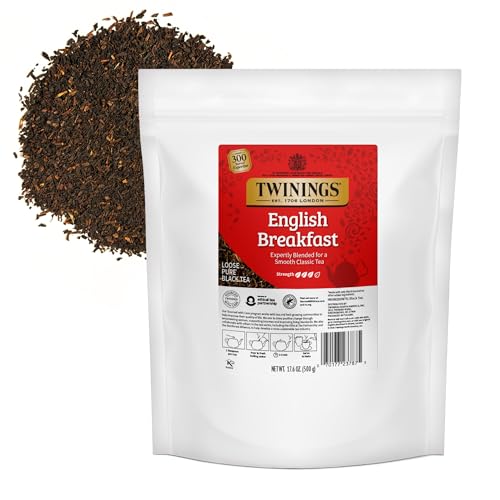 Image of Twinings English Breakfast Loose Leaf Tea, 17.6 Ounces (500g) Resealable Pouch for Freshness (Pack of 1), Smooth, Flavourful, Robust Black Tea Leaves, Caffeinated, Enjoy Hot or Iced