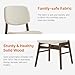 KISLOT Wooden Dining Chairs Set of 4, Upholstered Modern Dining Room Chairs, Mid Century Solid Oak Wood Kitchen Chairs for Living Room, Restaurant, Farmhouse (Cream Fabric & Walnut Color)