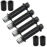 Piutouyar 4 Pcs 50 mm/1.97 inch Straight Pipe Lamp Stem Kit, M10 Double End Lamp Extension Rod with Connector, Black Lamp Rod Hardware Light Fixture Parts Replacement