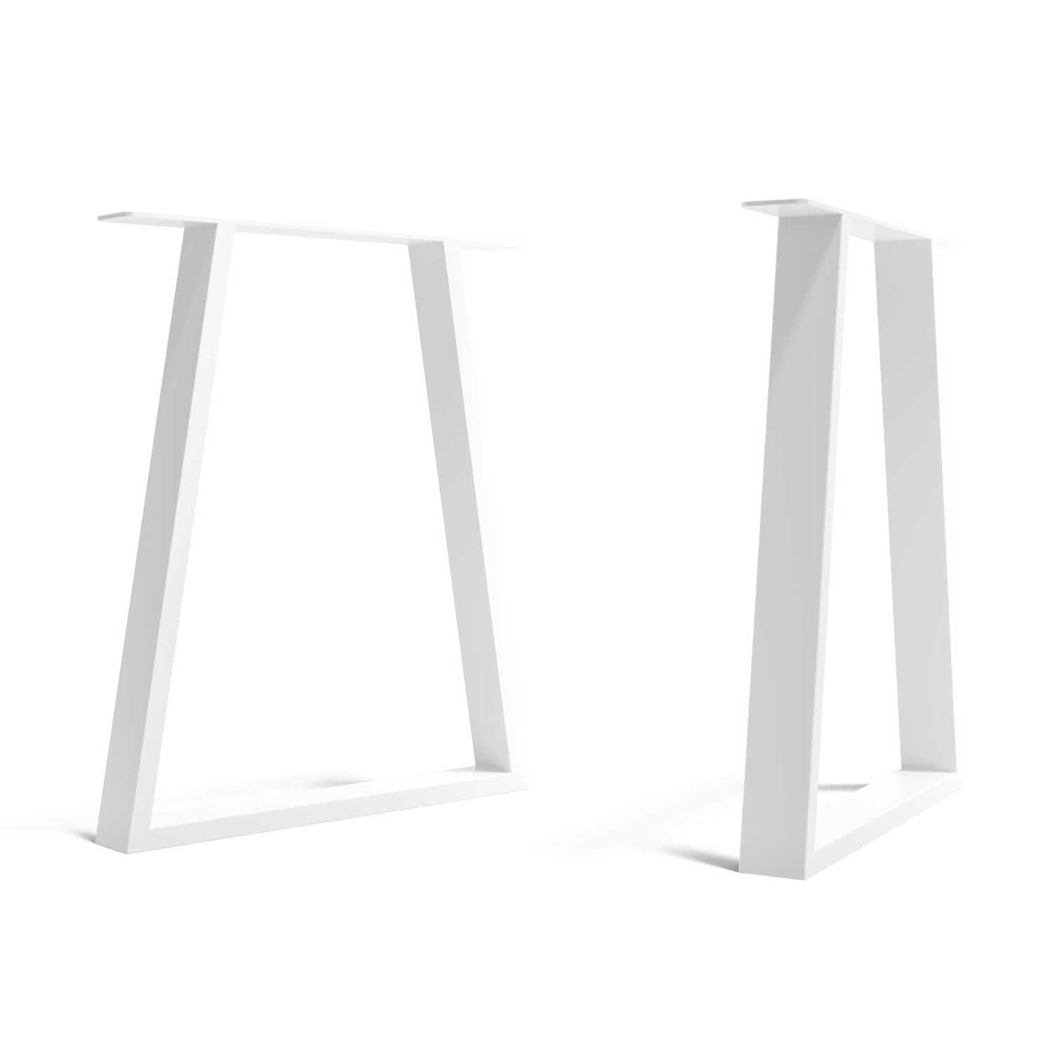 The Hairpin Leg Co. Trapezium Metal Table Legs, 71 x 58cm, White