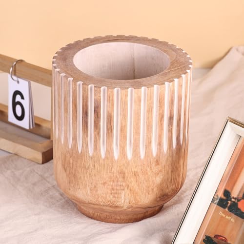 XMGZQ Vasos de madeira para decoração de casa, vasos rústicos para centros de mesa, decoração de mes