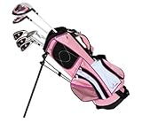 Sephlin - Lady E Girls 6 Pieces Right Hand Pink Golf Clubs Set & Golf Bag Ages 4-7 Years Old Rh...