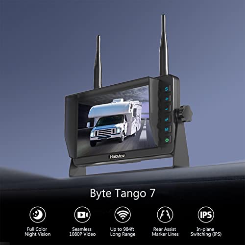Haloview Bt7 Rv Backup Camera Wireless Fhd 1080P Dvr Rearview Full-Color Night Vision Cam And 7 Inch Monitor System Adapter For Furrion Pre-Wired Rv,Truck,Trailer,Truck,Camper,Van,Pickup thumb #1