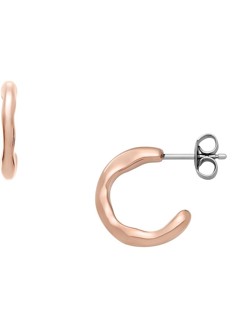Skagen Orecchini A Cerchio Donna In Acciaio Inox Oro Rosa Scuro – Collezione Stak – Finitura Lucida – SKJ1873791