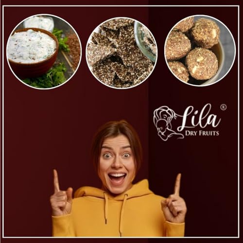 Image of LILA DRY FRUITS Roasted Flax Seeds 1 Kg | Crunchy Healthy Seeds for Daily Use Premium Roasted Alsi Seed for Salads Smoothies Baking & Snacking Perfect for Gifting