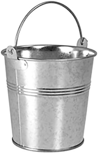 8 x Small 9cm Galvanised Metal Serving Buckets / Cutlery Caddies
