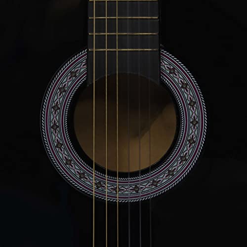 Wakects Guitare classique noire avec sac pour débutants et adultes - Les Beatles, Paul McCartney, John Lennon, RIngo Starr, George Harrison Wakects Guitare classique noire avec sac pour débutants et adultes – Image 7