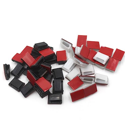 Mipcase 200pcs Sujetacables Autoadhesivos Multiusos con Monturas Adhesivas para Gestión de Cables para Organizar Cables bajo Escritorio, Coche y Hogar miniatura 7